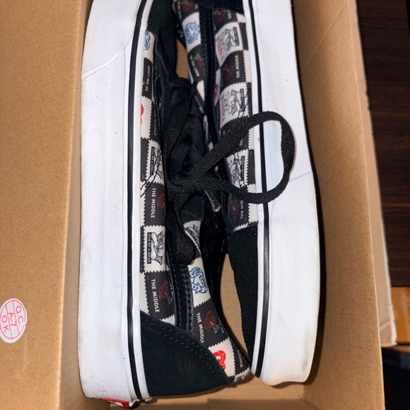 Vans Black and White Love Letters Patchwork Sneakers - Picture 7 of 8